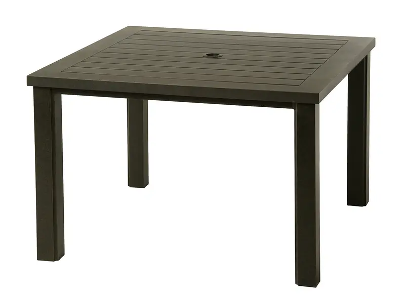 44-Inch Sherwood Square Aluminum Dining Table – Contemporary Patio Table