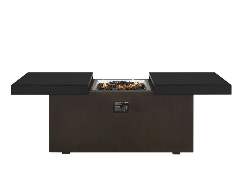 48″ x 24″ Wenge-Black Functional Firepit Table