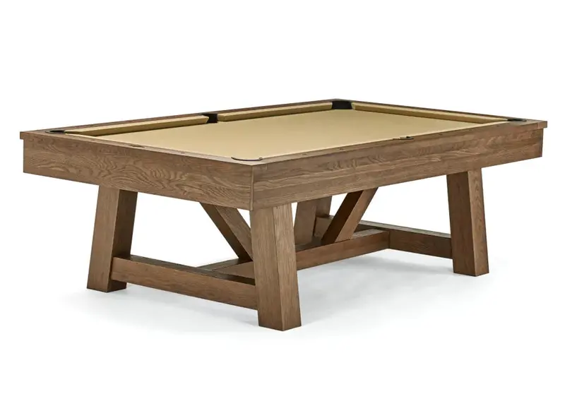 8-Foot Botanic-Themed Pool Table with Wood Finish