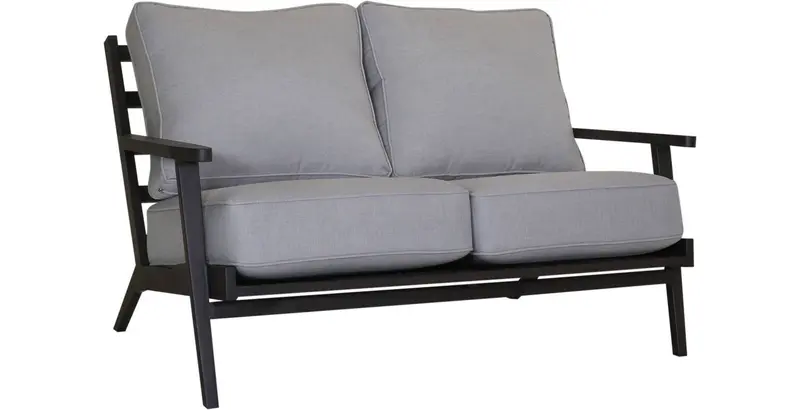 Adeline Aluminum Outdoor Love Seat with All-Weather Cushions