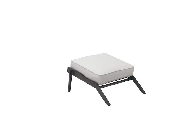 Adeline Weather-Resistant Outdoor Ottoman – Cushioned Footrest