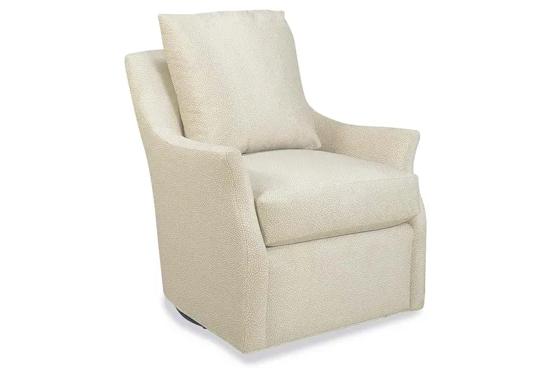 Adriana Fabric Swivel Accent Chair with Pillow Back and Splayed Arms