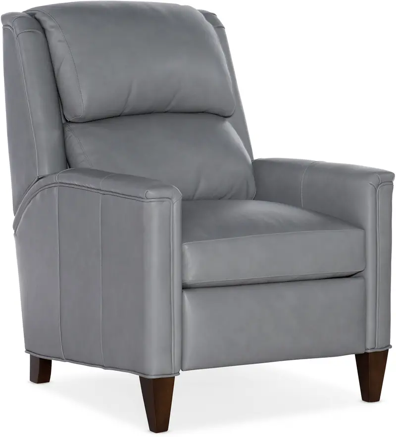 Akins Leather Bustle-Back Recliner with Plush Pillow Back Upholstery