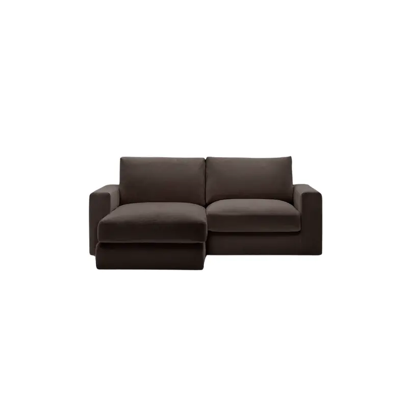 Alea 3-Seater Sofa with Left-Hand Chaise in Charcoal Brown
