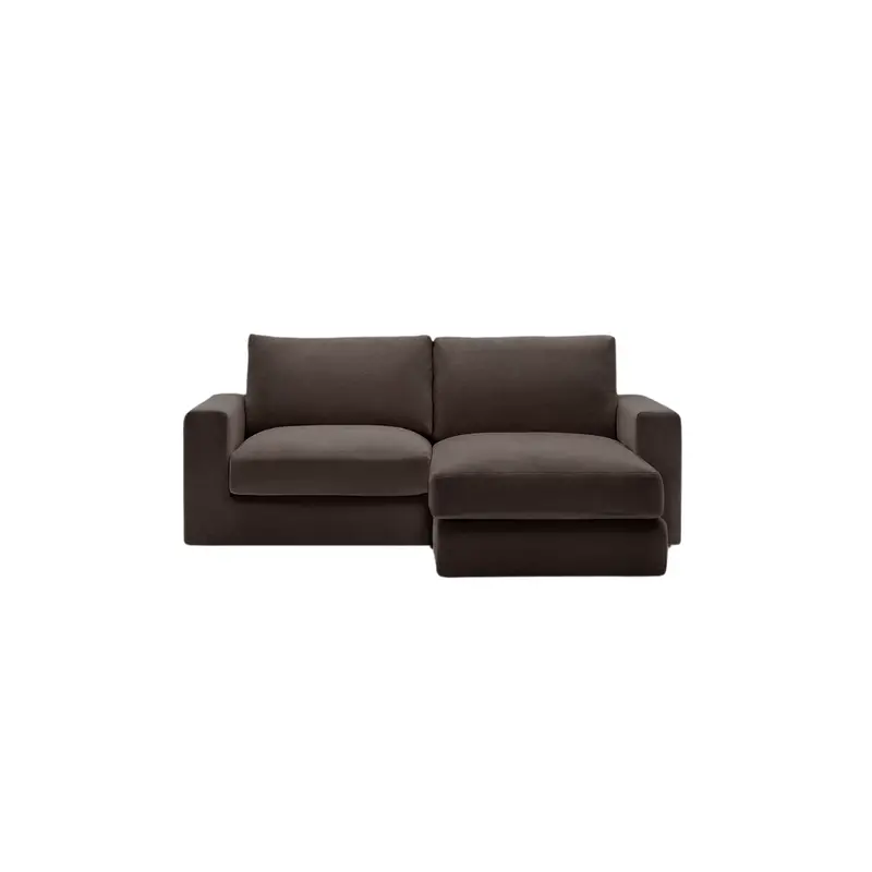 Alea 3-Seater Sofa with Right-Hand Chaise in Charcoal Brown