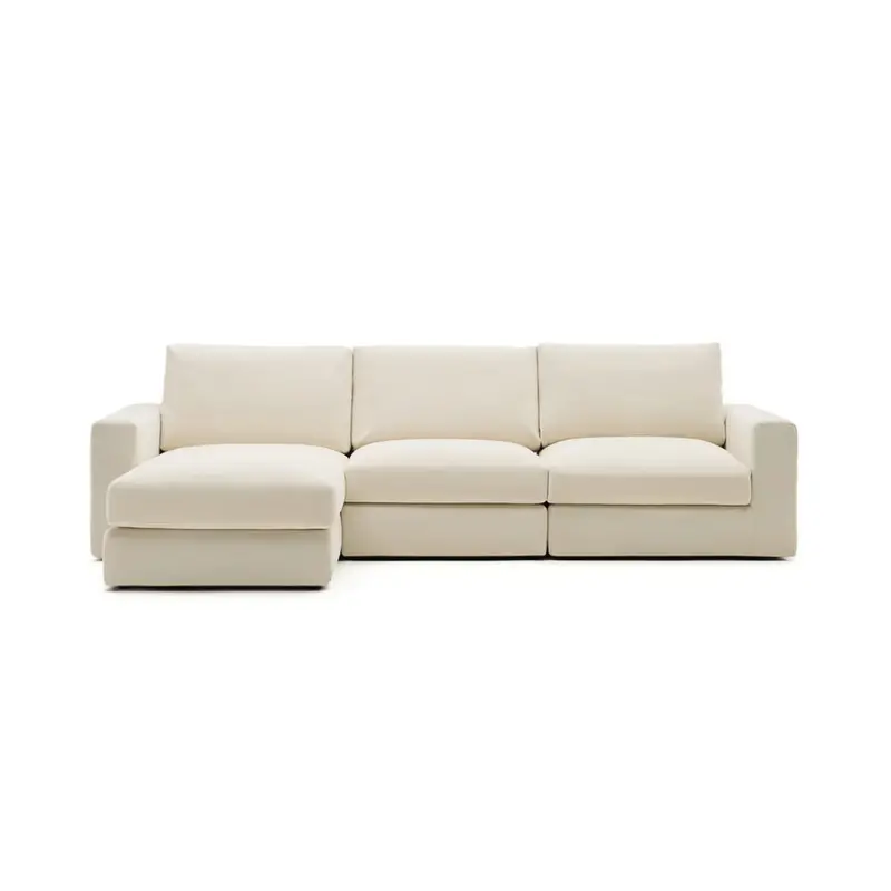 Alea 4-Seater Chaise Sofa with Left-Hand Extension in Ecru Beige