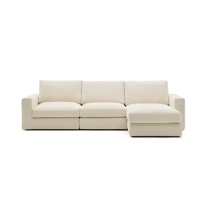 Alea 4-Seater Chaise Sofa with Right-Hand Extension in Ecru Beige