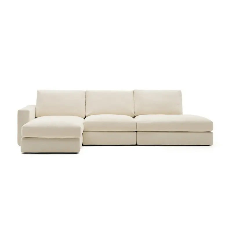 Alea 5-Seater Corner Sofa with Left-Hand Chaise in Ecru Beige