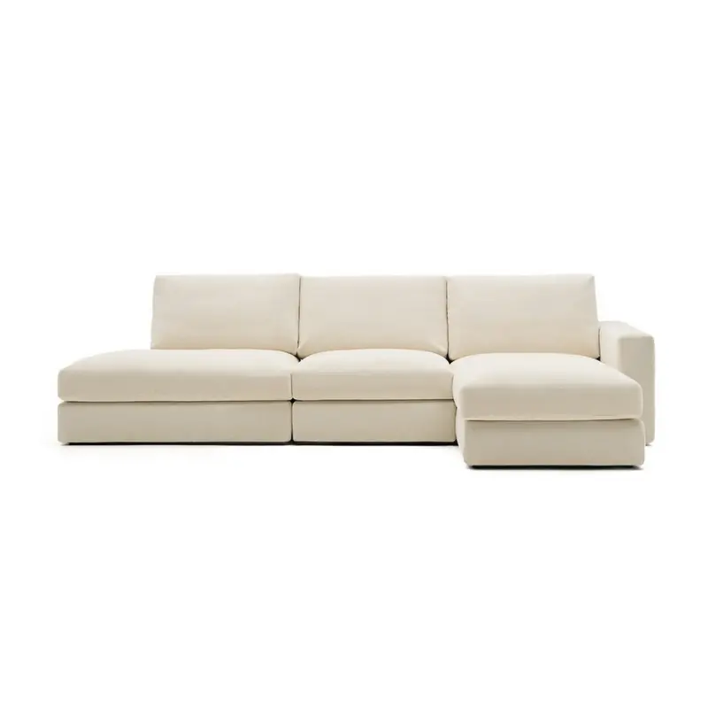 Alea 5-Seater Corner Sofa with Right-Hand Chaise in Ecru Beige