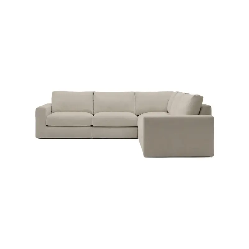 Alea Corner Sectional Sofa in Toasted Beige Fabric