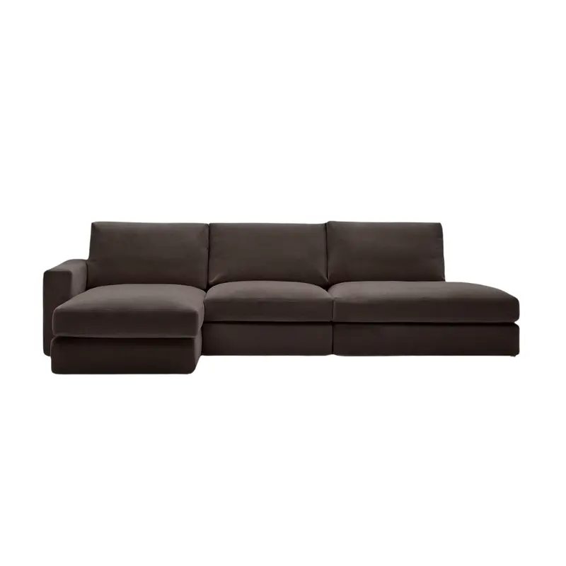 Alea Large Sofa with Left-Chaise Configuration – Charcoal Brown