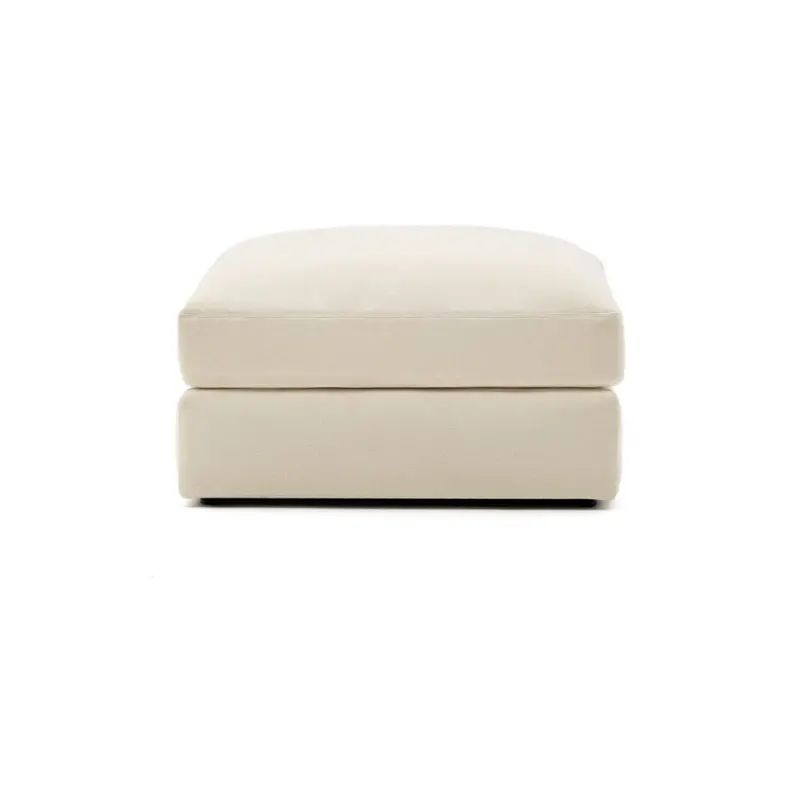 Alea Matching Ottoman in Ecru Beige Fabric
