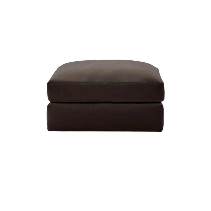 Alea Textured Ottoman in Charcoal Brown