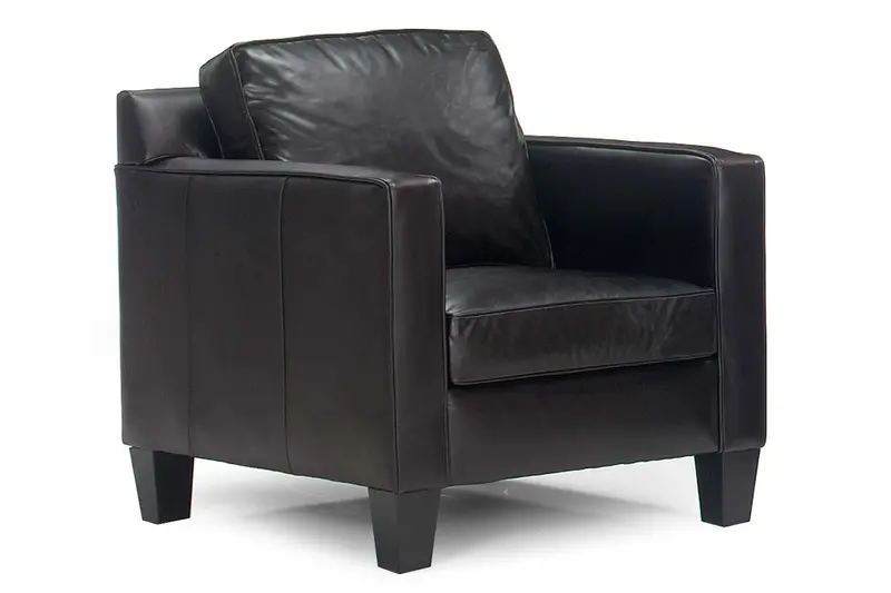 Alex Track-Arm Leather Club Chair – Sleek Modern Accent