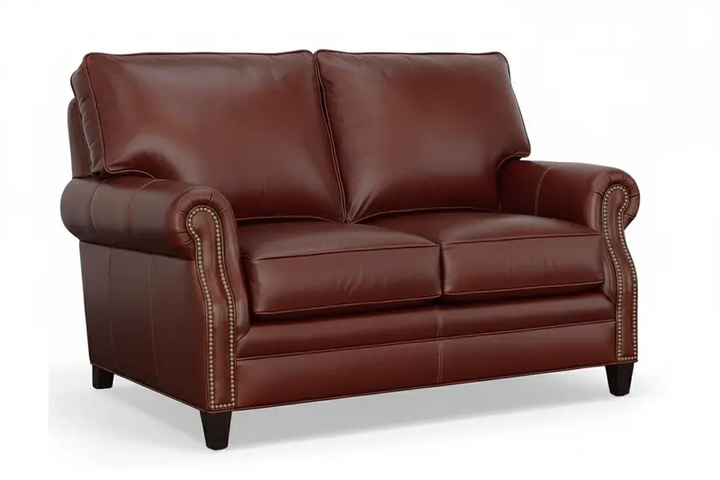 Alexander Two-Cushion Traditional Leather Loveseat
