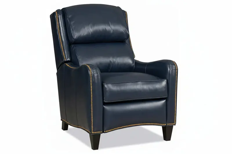 Alistair Leather Bustle-Back Recliner Chair with Refined Pillow Support