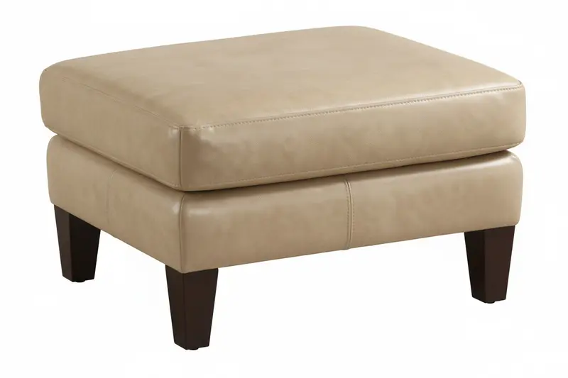 Allen Leather Ottoman Footstool – Contemporary Low-Profile Design