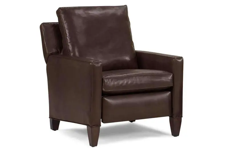 Alvin High-Leg Leather Recliner with Pillow Back Support