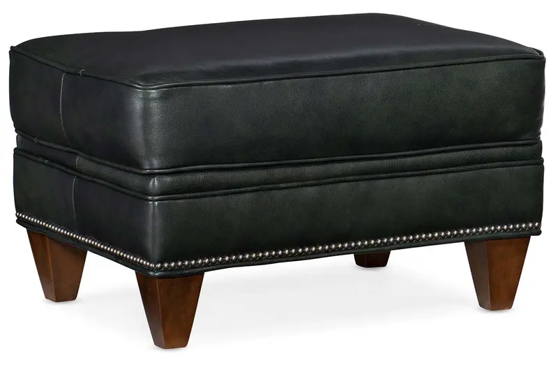 Amani Leather Ottoman – Coordinating Traditional Accent Piece