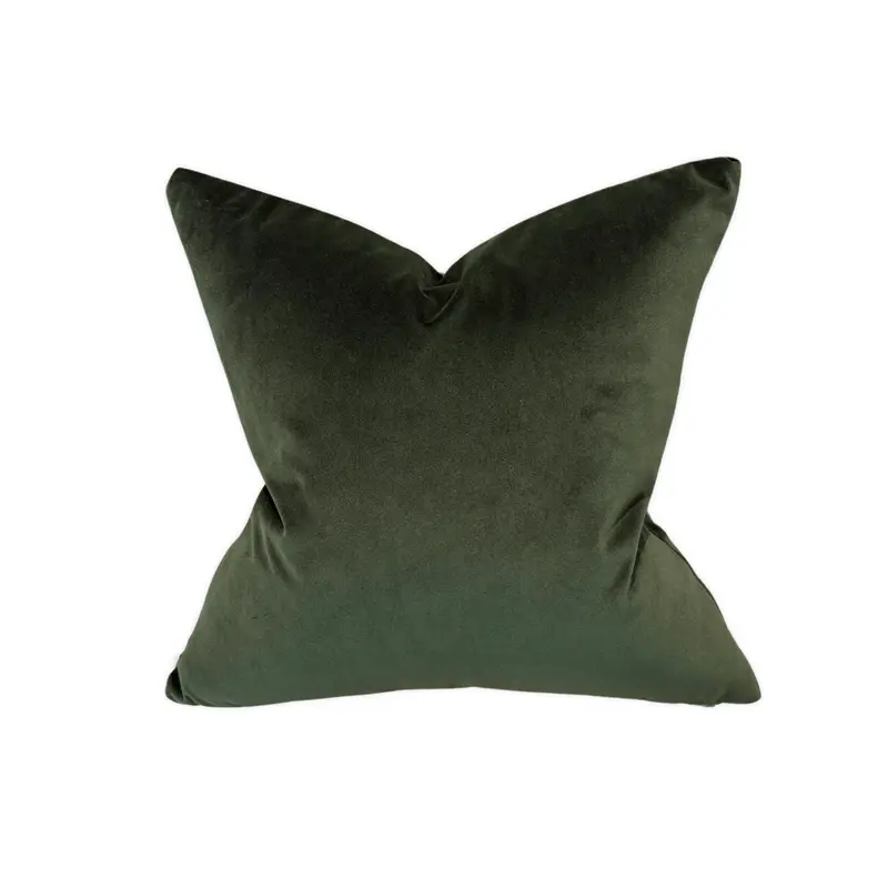 Amsterdam Velvet Square Cushion in Nori Green