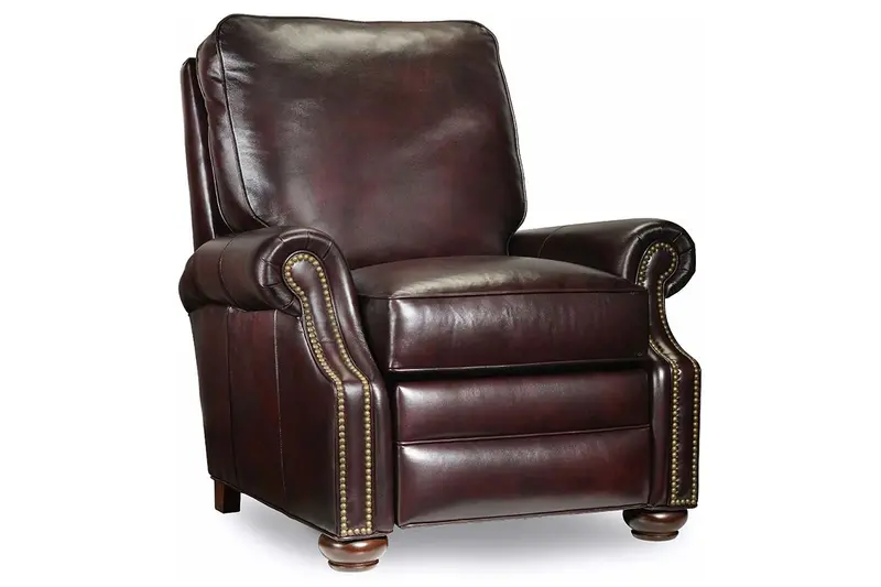 Anthony Leather Recliner Chair with Pillow Back and Contemporary Styling