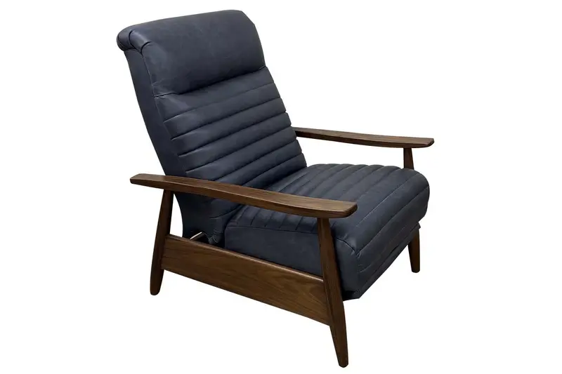 Anton Mid-Century Recliner – Leather and Solid Wood Design