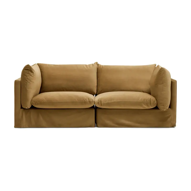 Apollo Sofa in Luxe Sand Velvet Fabric
