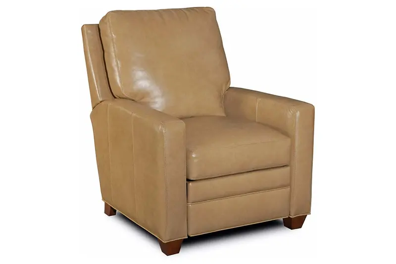 Armond Track-Arm Leather Recliner with Pillow Back and Streamlined Profile