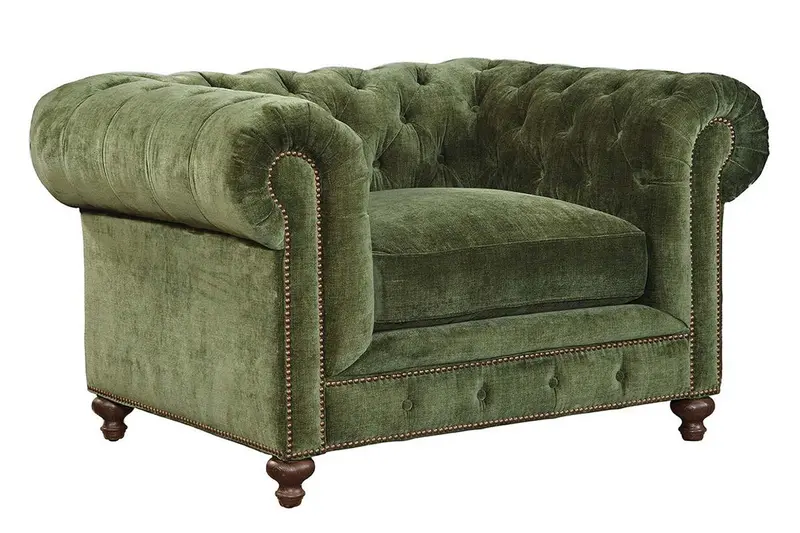 Armstrong Forest Quick-Ship Tufted Chesterfield Armchair – Fabric