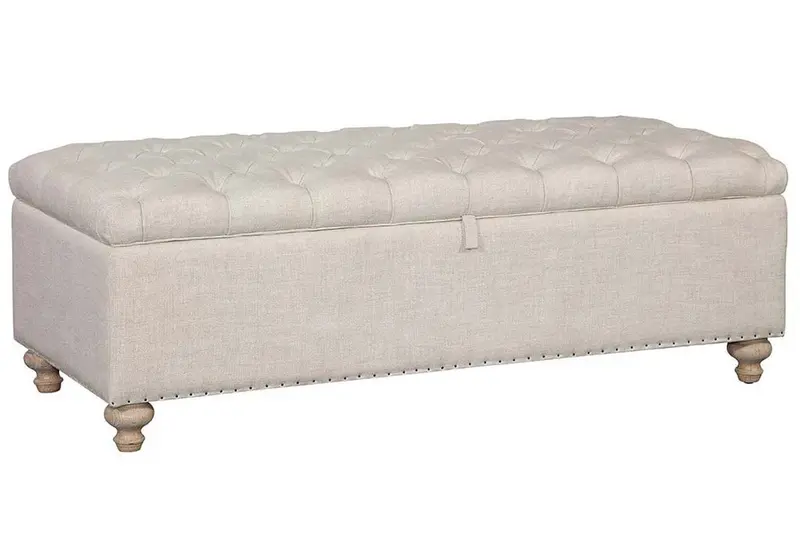 Armstrong Quick-Ship 62″ Tufted Storage Ottoman with Upholstered Top