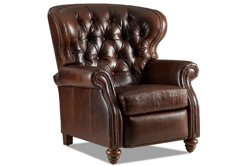 Arthur Wingback Leather Recliner – Tufted Modern Comfort