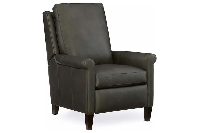 Auden Compact Rolled-Arm Leather Recliner with Pillow Back Support