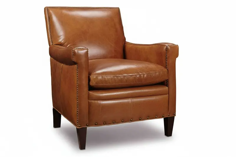 Baker Morrison Leather Accent Chair – Tight Back, Quick Ship