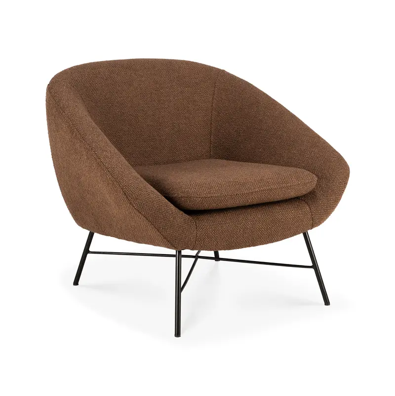 Barrow Upholstered Accent Armchair with Copper-Tone Legs