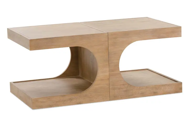 Beck C-Shaped Modular Cocktail Table in Solid Wood – Contemporary Style