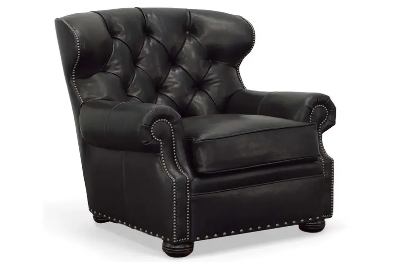 Benson Tufted Chesterfield Club Chair in Full-Grain Leather