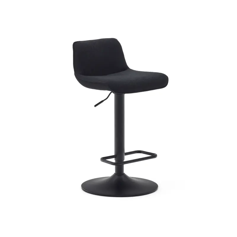 Black Bara Height-Adjustable Barstool