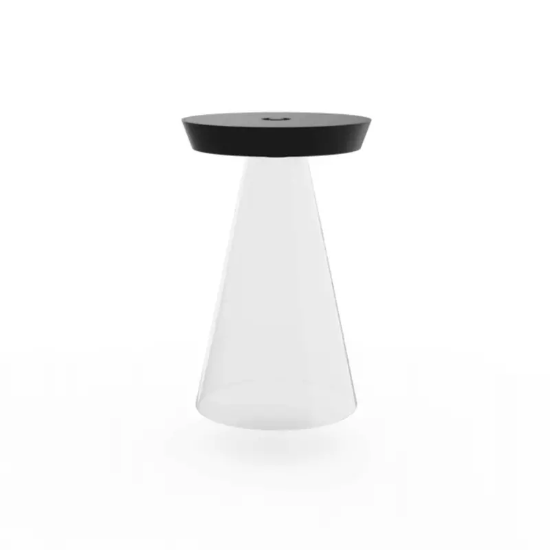 Black Torus Glass Rechargeable LED Table Lamp – Touch-Controlled