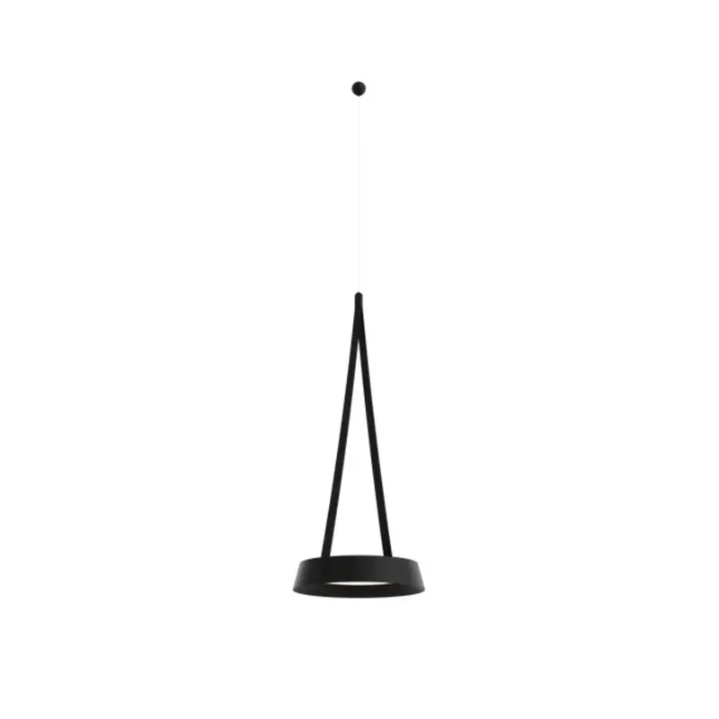 Black Torus Rechargeable LED Pendant Light for Indoor-Outdoor Use