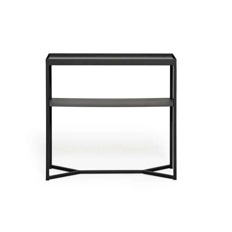 Black Tray Slim Console Table – Narrow Entryway or Hallway Use