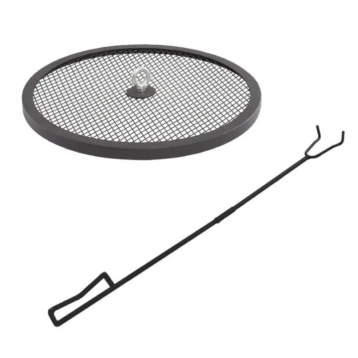 Blue Sky Portable Pellet Fire Pit Spark Guard with Integrated Lift Handle