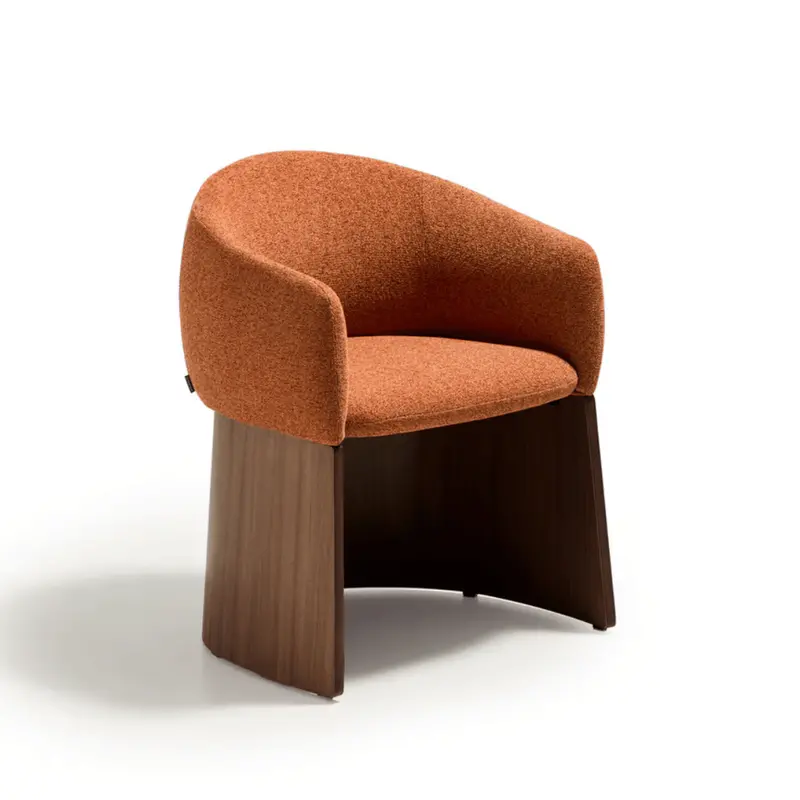 Bosca Terracotta & Walnut Timber Dining Chair