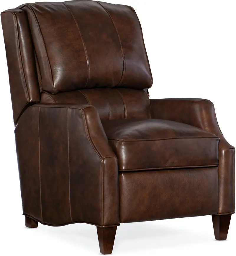 Bosworth Leather Recliner with Bustle Pillow Back and Manual Recline