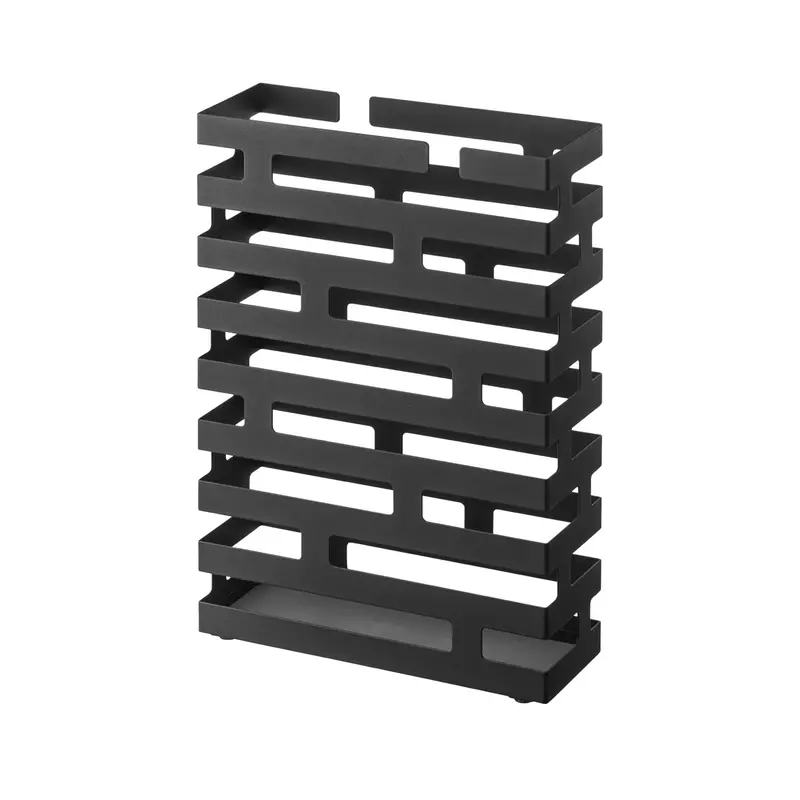 Brick Rectangle Umbrella Stand in Black – Architectural-Inspired Floor Stand for Wet Gear