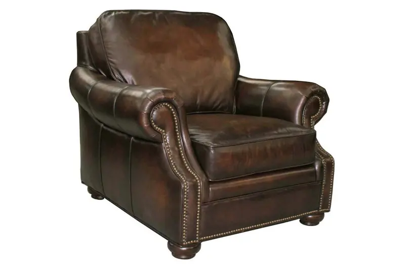 Brighton Quick-Ship Leather Club Chair – Traditional Pillow-Back Style