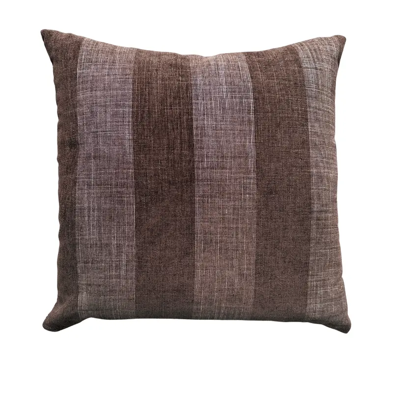 Bruno Striped Throw Pillow in Chocolate Brown