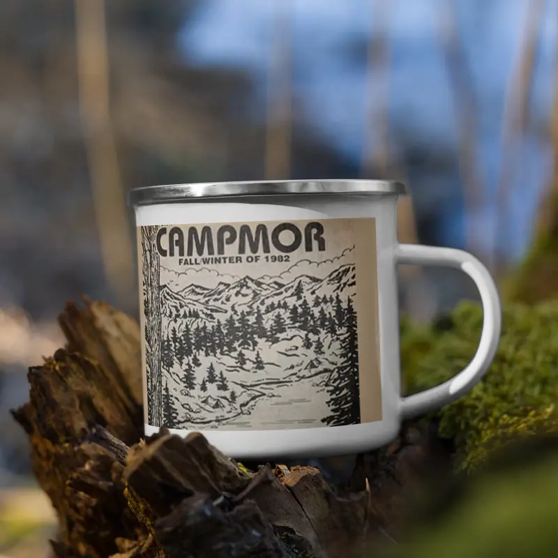 Campmor 1982 Catalog Enamel Coffee Mug – Vintage-Inspired Collectible Drinkware