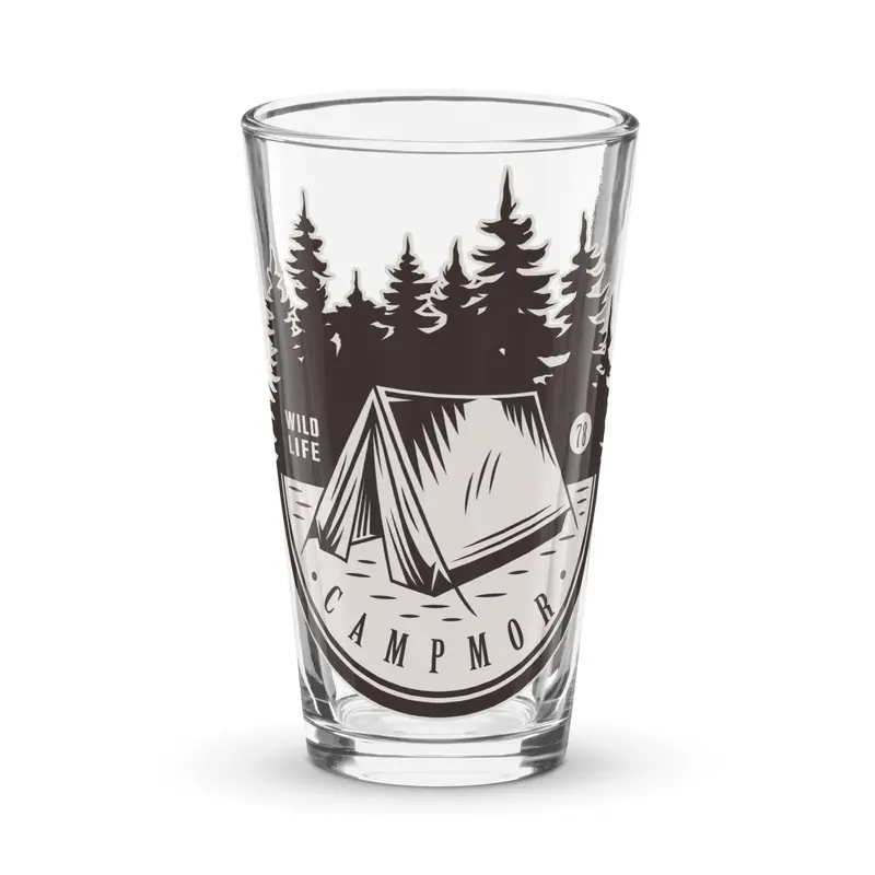 Campmor Tent Shaker Pint Glass – Camp-Themed Beverageware