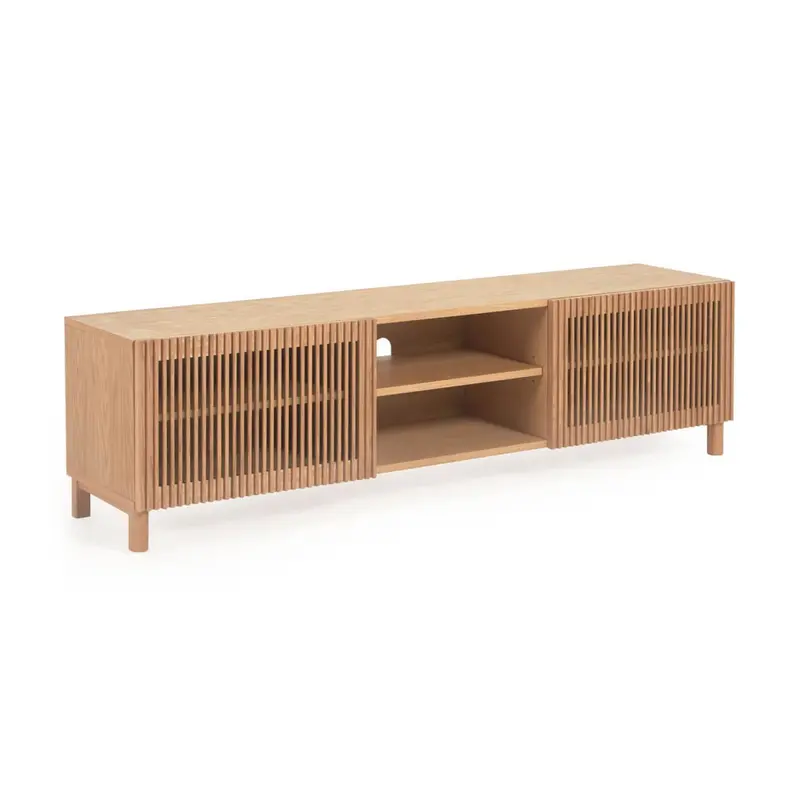 Cansu Natural Ash Entertainment Unit with Open Shelving