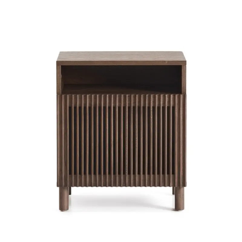 Cansu Walnut Brown Bedside Table